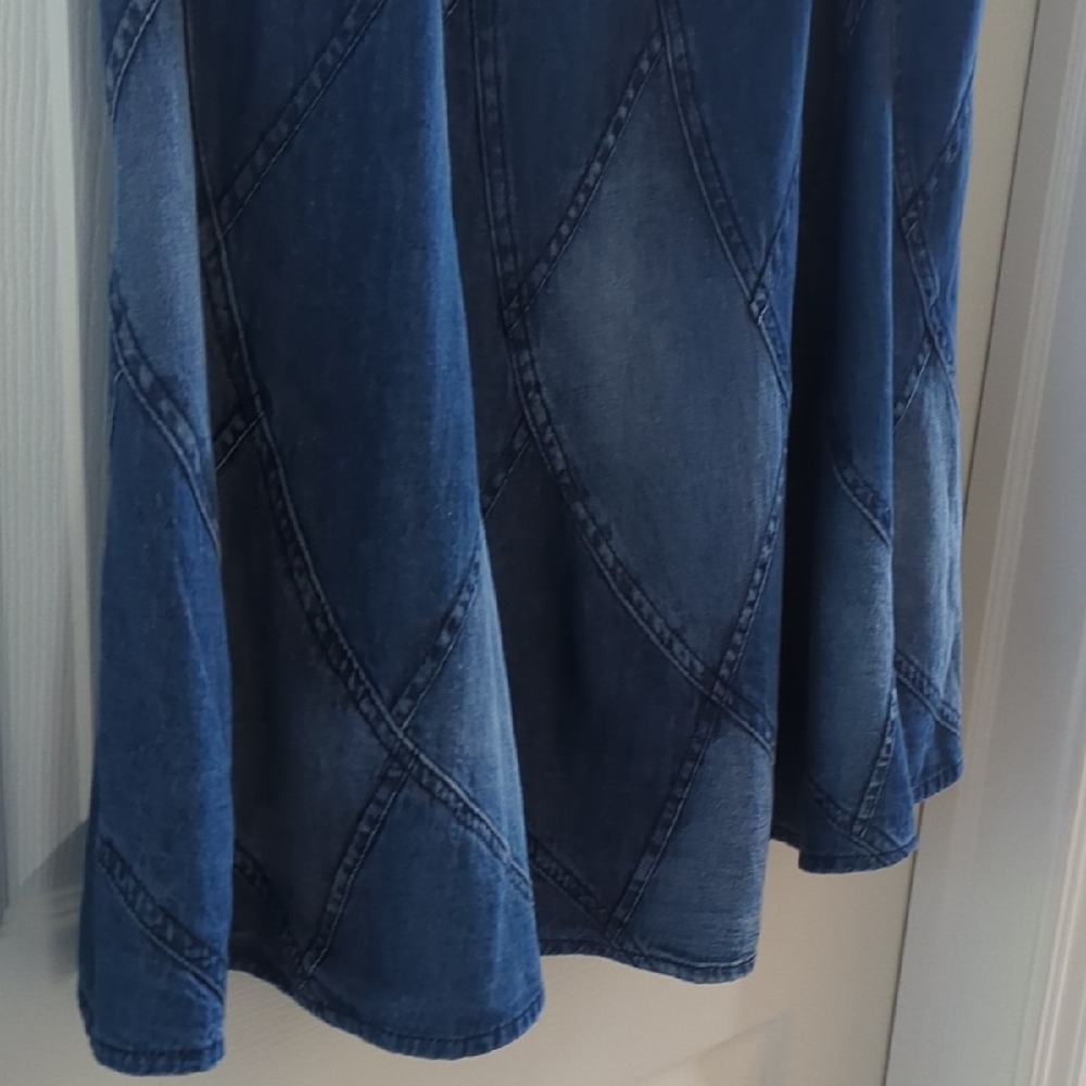 New Studio West Indigo Patchwork Midi Denim Jean … - image 3